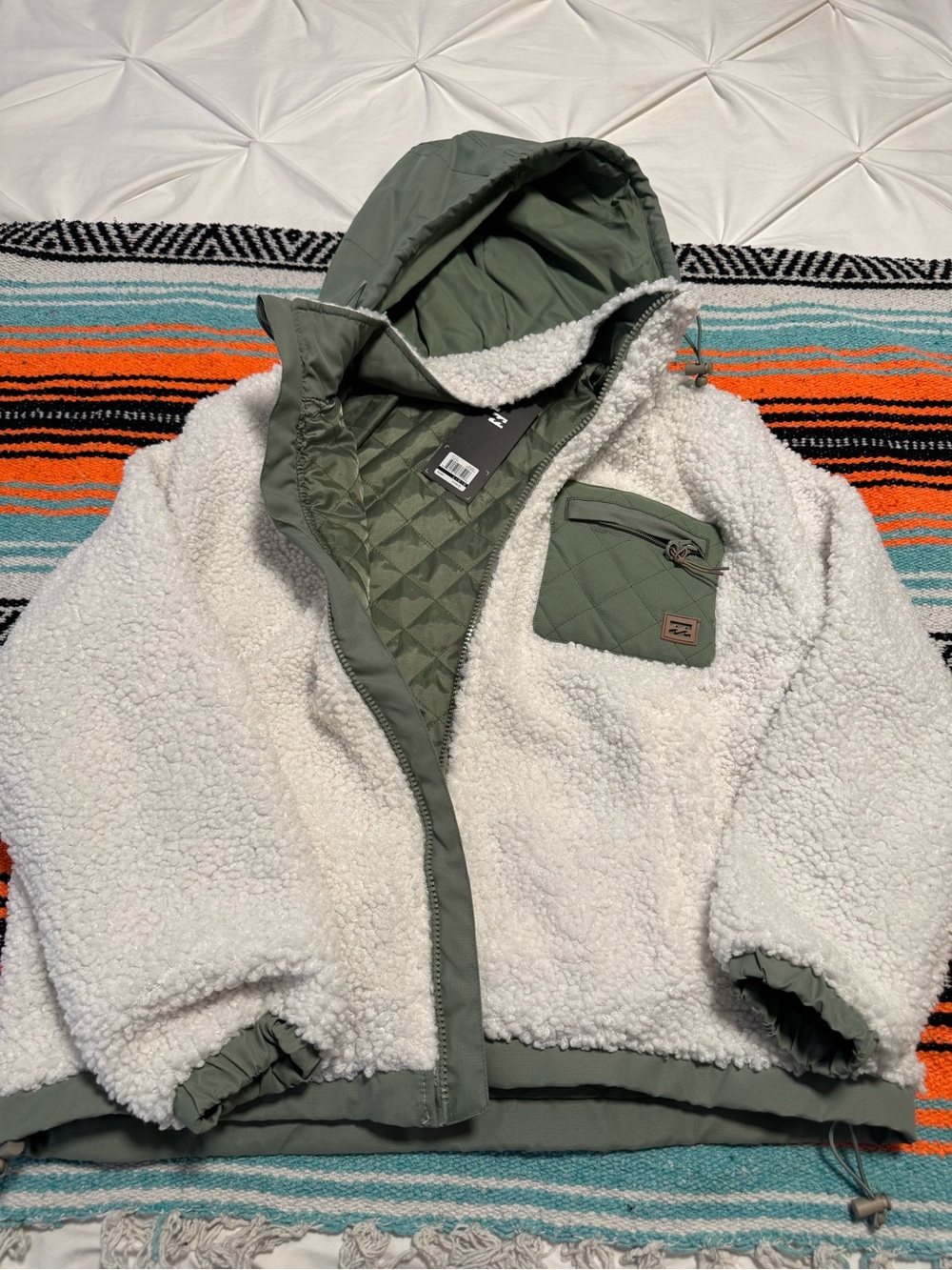Billabong Sherpa Jacket with Quilted Hood